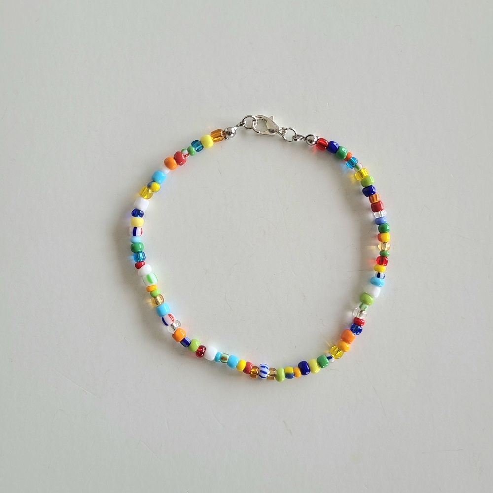 Boho Multicolor Beaded Anklet Bracelet - Picture 8 of 8